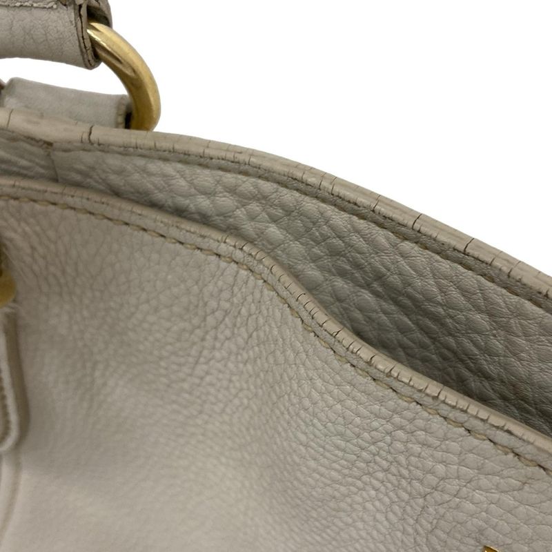 Prada Tote Bag - Ivory Leather Tag Leather