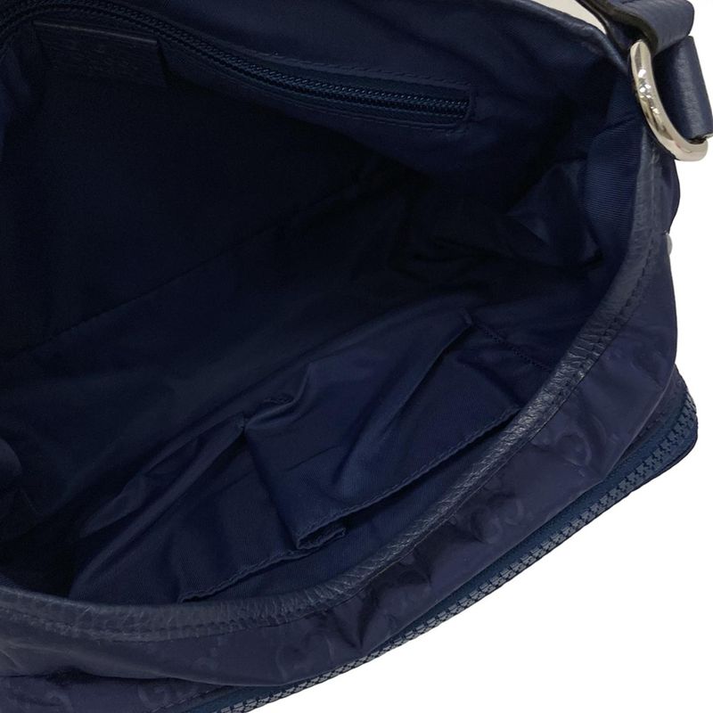 Gucci Shoulder Bag GG Pattern 510335 Navy Leather