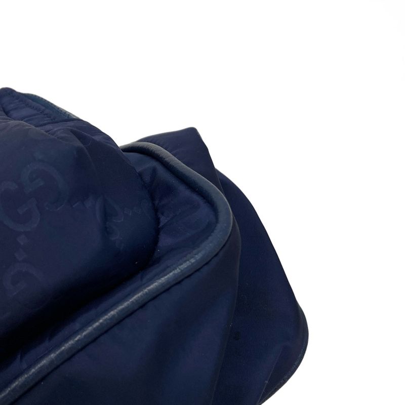 Gucci Shoulder Bag GG Pattern 510335 Navy Leather