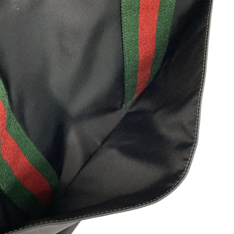 Gucci Tote Bag Logo Large Tote Sherry (web) 802172 Black