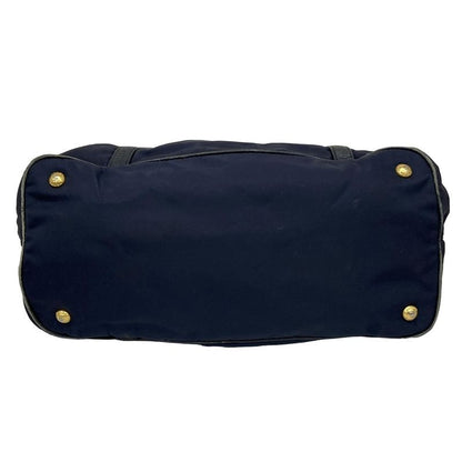 Prada Tote Bag - Bn2527 Navy Leather Tag Leather