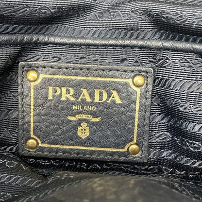Prada Tote Bag - Bn2527 Navy Leather Tag Leather