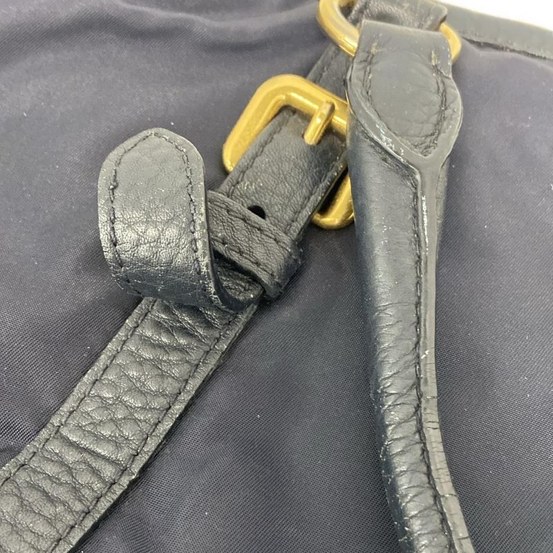 Prada Tote Bag - Bn2527 Navy Leather Tag Leather