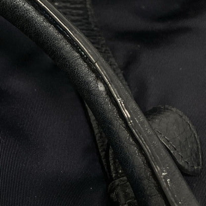 Prada Tote Bag - Bn2527 Navy Leather Tag Leather