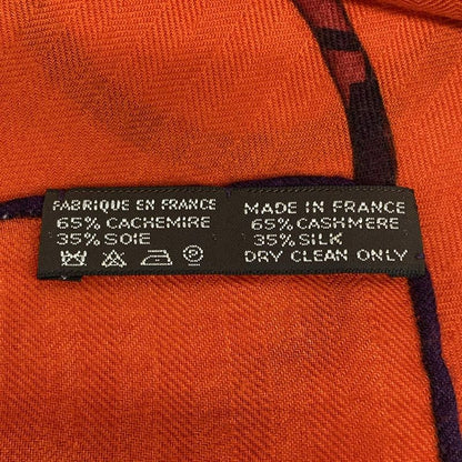 Hermes Shawl Carre Geant 140 Orange X Dark Brown X Multi Kelly En Caleche