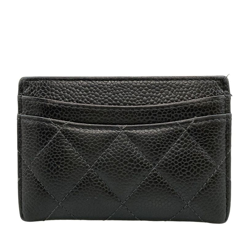 Chanel Card Case Matelasse Ap0213 Black Gold Hardware Coco Mark