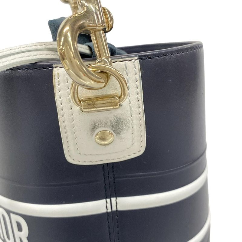 Dior Christian Dior Handbag Vibe Small Bucket Bag Dark Navy X White Drawstring