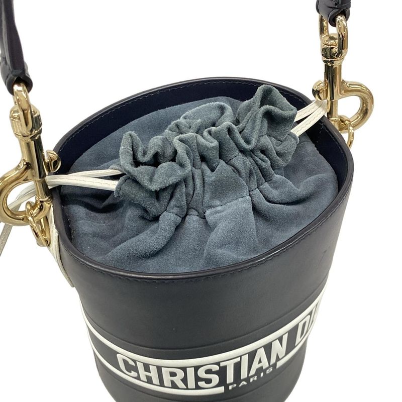 Dior Christian Dior Handbag Vibe Small Bucket Bag Dark Navy X White Drawstring