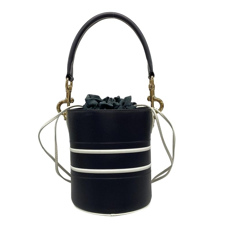 Dior Christian Dior Handbag Vibe Small Bucket Bag Dark Navy X White Drawstring
