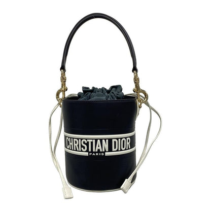 Dior Christian Dior Handbag Vibe Small Bucket Bag Dark Navy X White Drawstring