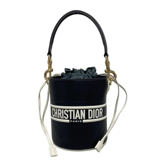 Dior Christian Dior Handbag Vibe Small Bucket Bag Dark Navy X White Drawstring