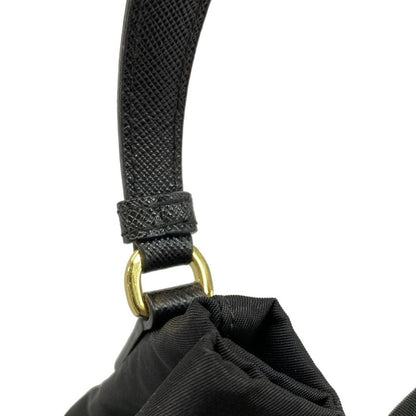 Prada Handbag Duet 1bh038 Black Drawstring Shape Re-nylon Leather