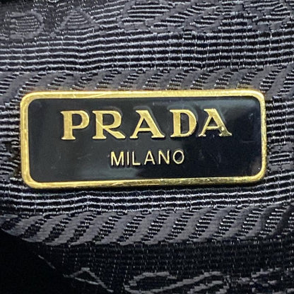 Prada Handbag Duet 1bh038 Black Drawstring Shape Re-nylon Leather
