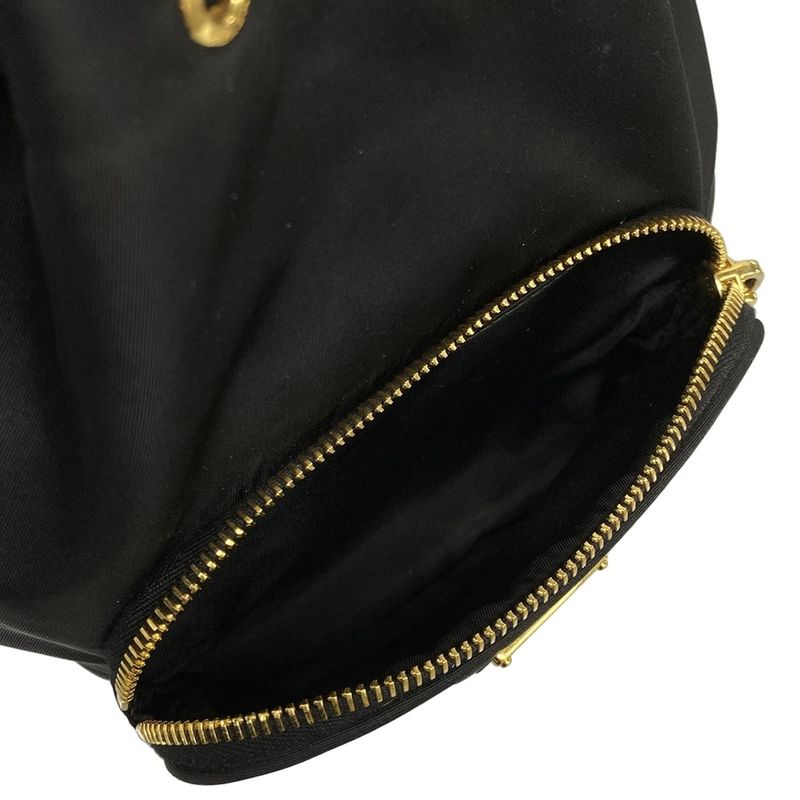 Prada Handbag Duet 1bh038 Black Drawstring Shape Re-nylon Leather