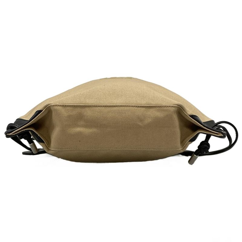 Fendi Backpack Sac - 7vz057 Beige X Black 2way Drawstring Shape Logo Leather