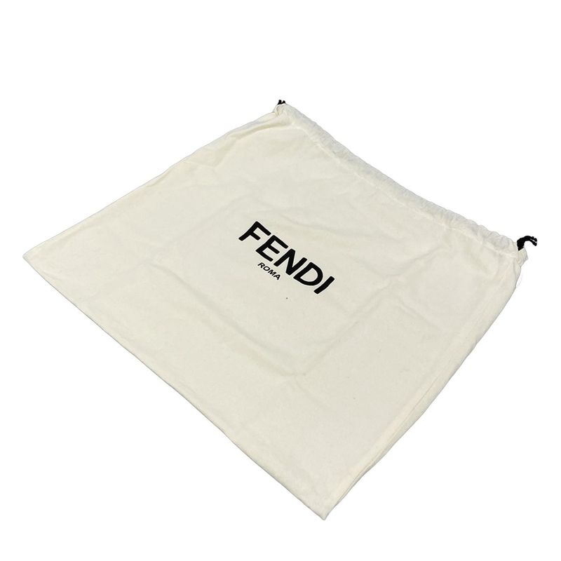 Fendi Backpack Sac - 7vz057 Beige X Black 2way Drawstring Shape Logo Leather