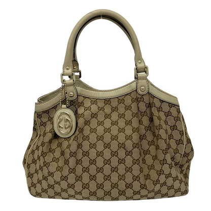 Gucci Tote Bag Sookie GG Pattern 211944 Beige X Ivory Leather