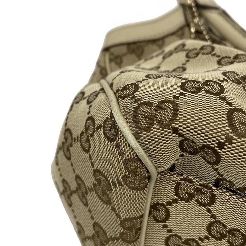 Gucci Tote Bag Sookie GG Pattern 211944 Beige X Ivory Leather