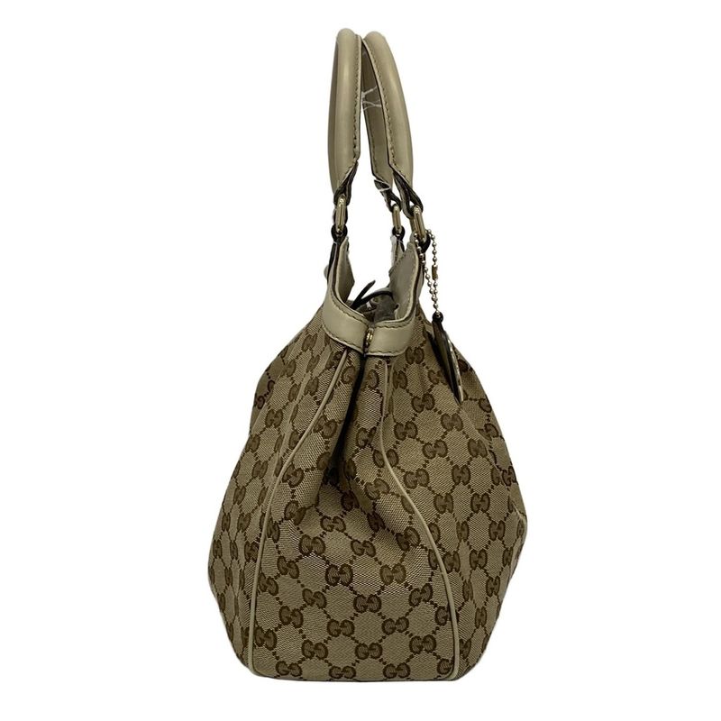 Gucci Tote Bag Sookie GG Pattern 211944 Beige X Ivory Leather