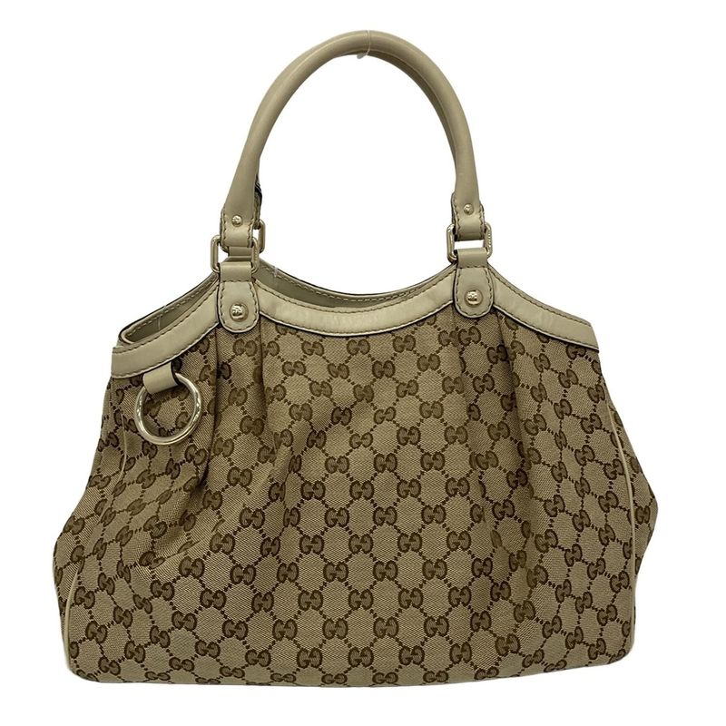Gucci Tote Bag Sookie GG Pattern 211944 Beige X Ivory Leather