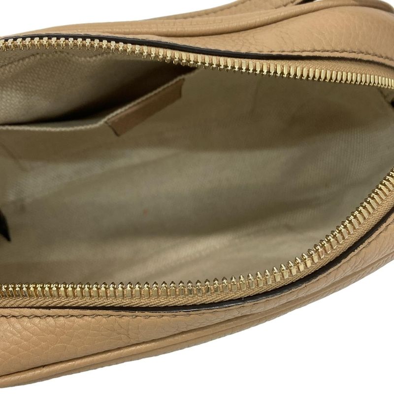 Gucci Shoulder Bag Soho 308364 Beige Tassel Leather