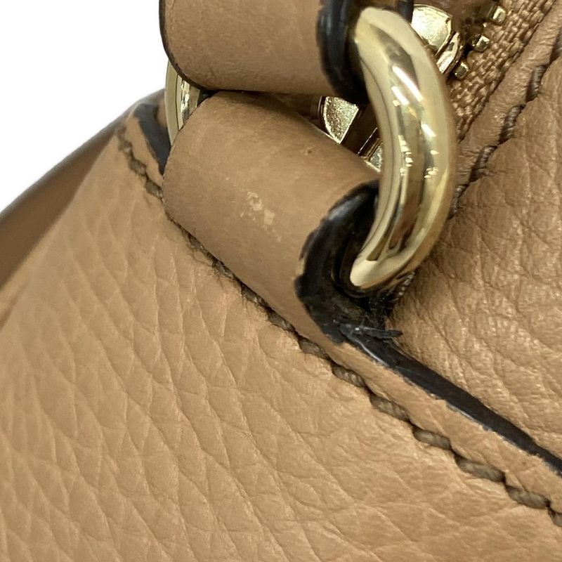 Gucci Shoulder Bag Soho 308364 Beige Tassel Leather