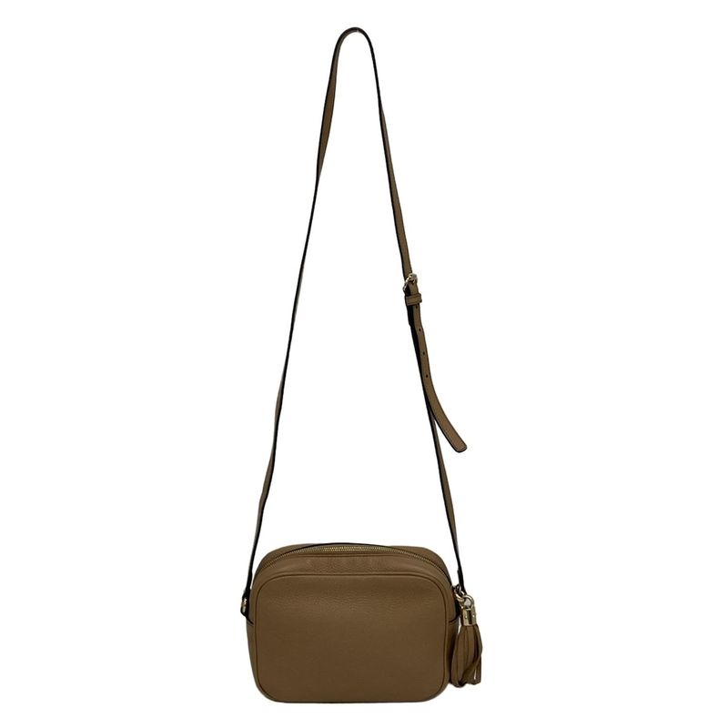Gucci Shoulder Bag Soho 308364 Beige Tassel Leather