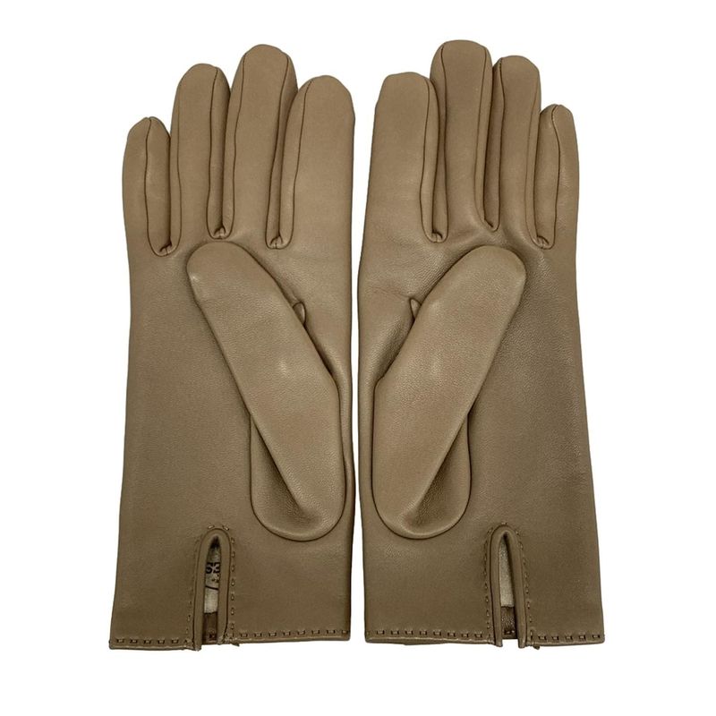 Hermes Gloves Women's Soya Etoupe Kelly Hardware Gold Hardware Lambskin
