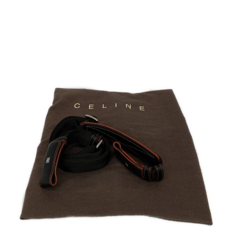 Celine Boston Bag Macadam Pattern Beige X Dark Brown Main Item No Lock Leather