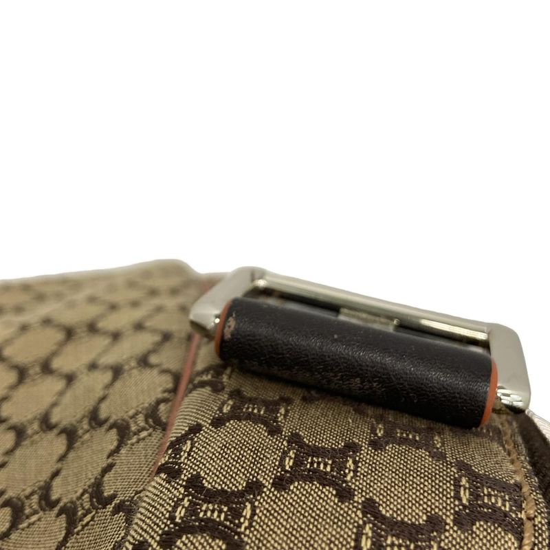 Celine Boston Bag Macadam Pattern Beige X Dark Brown Main Item No Lock Leather