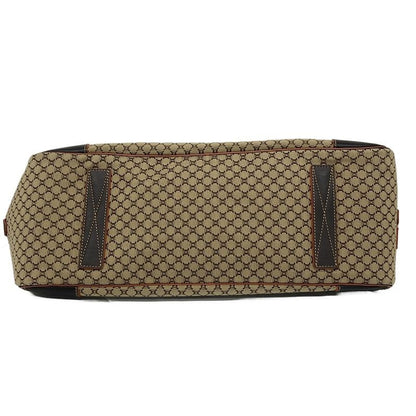 Celine Boston Bag Macadam Pattern Beige X Dark Brown Main Item No Lock Leather