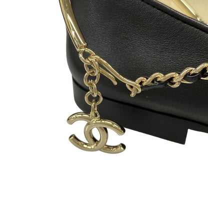 Chanel Flat Shoes 35 C Women's Ballerina G38986 Black Camellia Gold Hardware