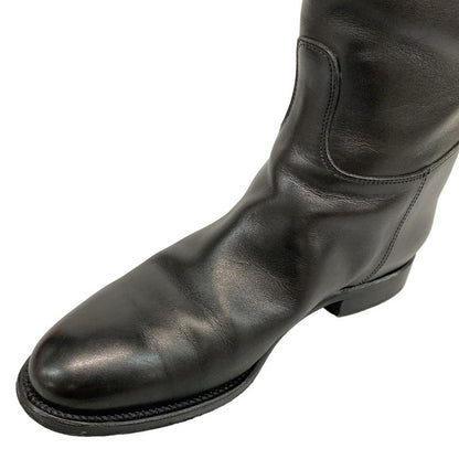 Hermes Long Boots 36 Women's Jumping Black Kelly Buckle Silver Hardware Leather
