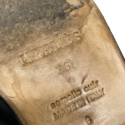 Hermes Long Boots 36 Women's Jumping Black Kelly Buckle Silver Hardware Leather