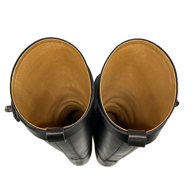 Hermes Long Boots 36 Women's Jumping Black Kelly Buckle Silver Hardware Leather