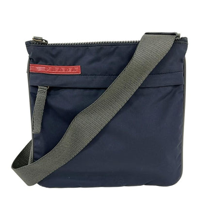 Prada Sport Shoulder Bag - Dark Navy X Dark Gray Leather