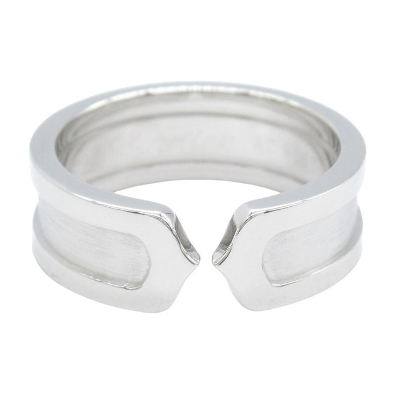 Cartier Ring C2 Ring 18K White Gold (white Gold) C2 Ring Unisex Used A