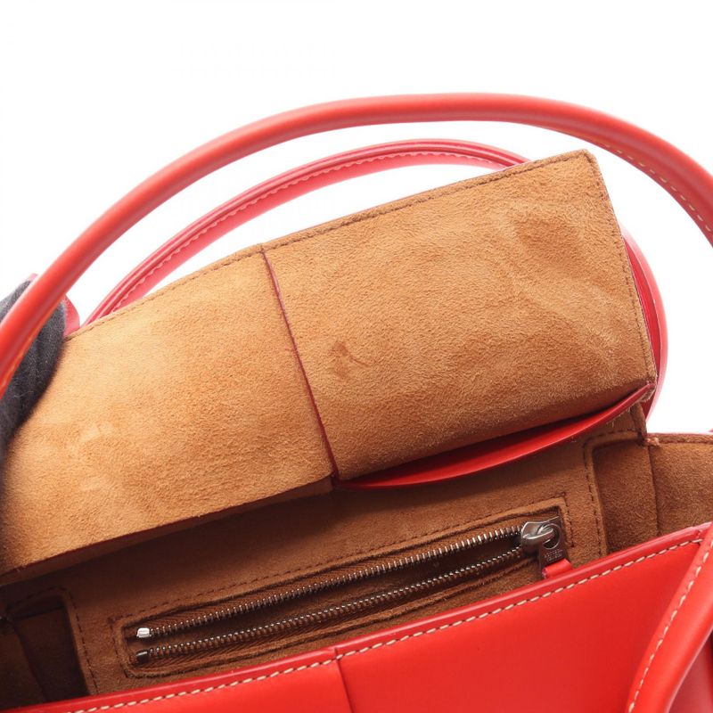 Bottega Veneta Handbag Mini The Arco 600606 Red Leather Maxi Intrecciato