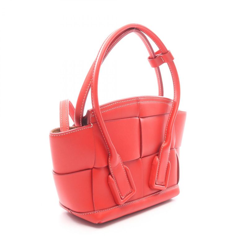 Bottega Veneta Handbag Mini The Arco 600606 Red Leather Maxi Intrecciato