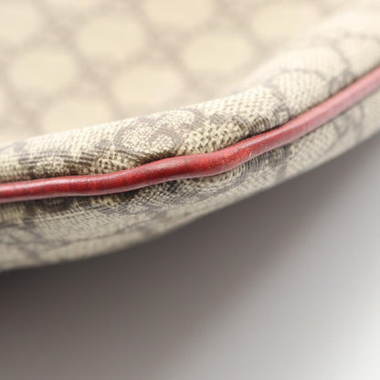 Gucci Tote Bag GG Plus 117551 Beige Dark Cles PVC Coated Canvas Leather Handbag