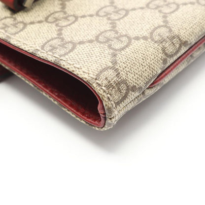 Gucci Tote Bag GG Plus 117551 Beige Dark Cles PVC Coated Canvas Leather Handbag