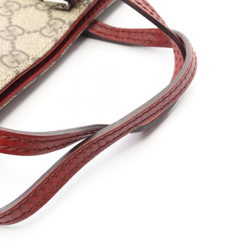 Gucci Tote Bag GG Plus 117551 Beige Dark Cles PVC Coated Canvas Leather Handbag