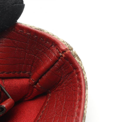 Gucci Tote Bag GG Plus 117551 Beige Dark Cles PVC Coated Canvas Leather Handbag