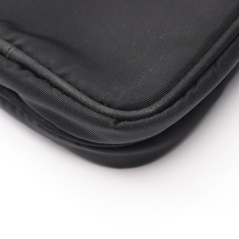 Prada Shoulder Bag Black Nylon Leather Triangle Logo Pochette Ladies Used A