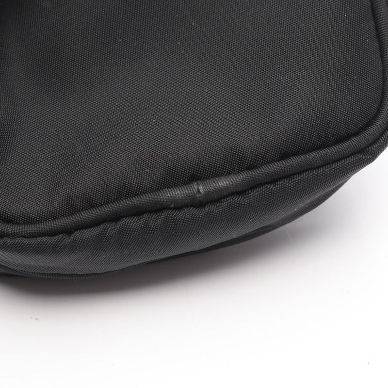 Prada Shoulder Bag Black Nylon Leather Triangle Logo Pochette Ladies Used A