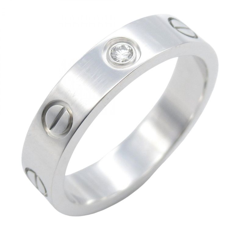 Cartier Ring ・ring Mini Love Ring 1PD B4050550 18K White Gold (white Gold)