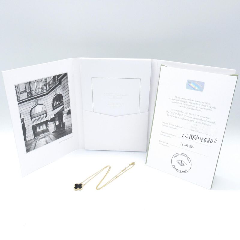 Van Cleef & Arpels Necklace Vintage Alhambra Necklace Onyx Vcara45800 Neck