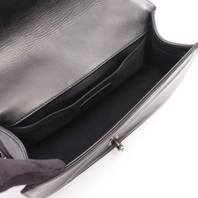 Chanel Shoulder Bag Boy Chanel Black Lambskin Boy Chanel Wild Stitch Chain