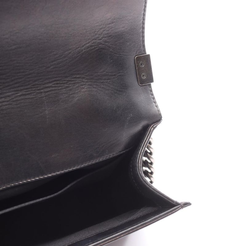 Chanel Shoulder Bag Boy Chanel Black Lambskin Boy Chanel Wild Stitch Chain