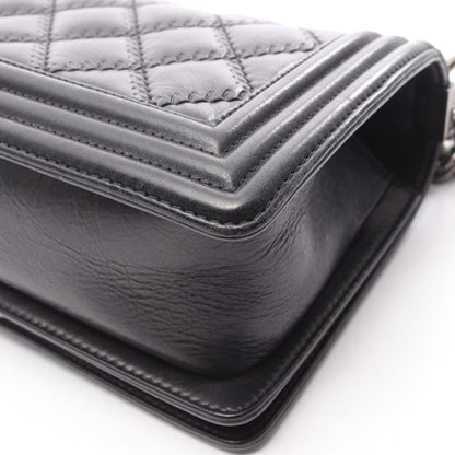 Chanel Shoulder Bag Boy Chanel Black Lambskin Boy Chanel Wild Stitch Chain